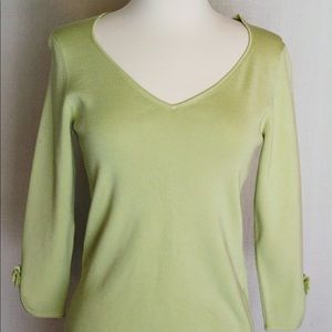 Ann Taylor spring green knit sweater.